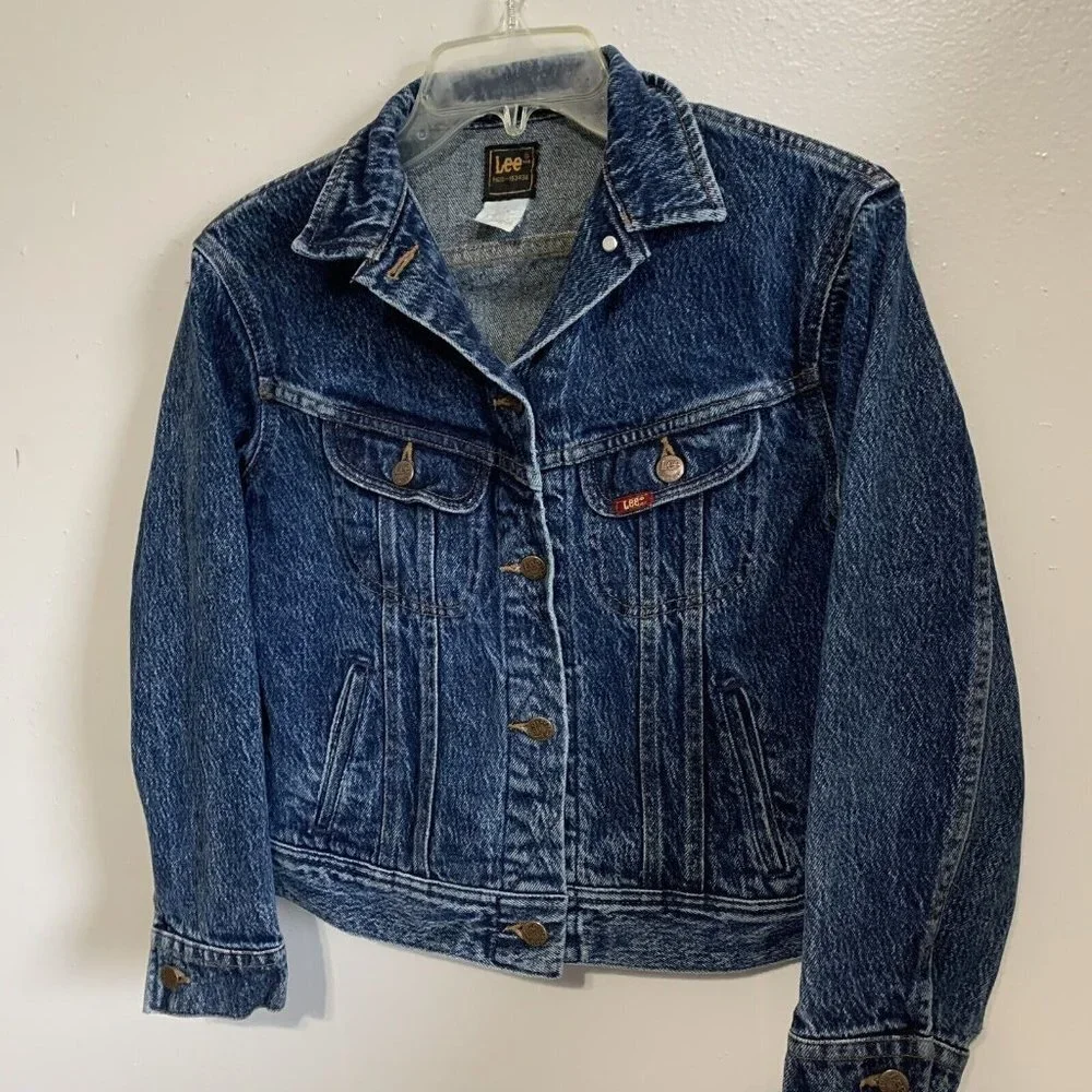 Vintage Lee Riders Stone Wash Trucker Denim Jacket VTG l 12 MODERN Small 80s